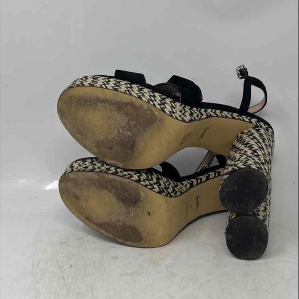 Coach Women's Black Platform Woven-Detail High Heel Sandals - Picture 6 of 6